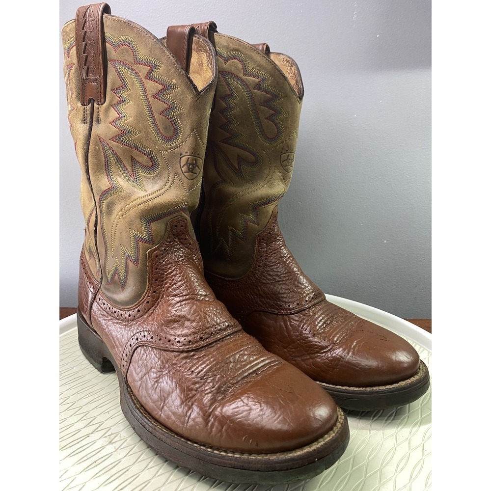 Ariat Mens Leather Stockman Western Brown‎ Cowboy Riding Boots Sz. 10.5D